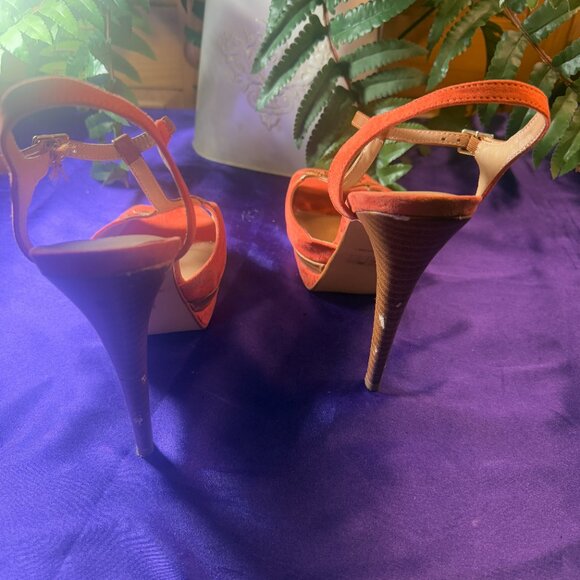 VTG๐JustFab Palermo 6' High Heel Open Toe Sandal w/ Ankle Straps & Platform 10M - Picture 4 of 16
